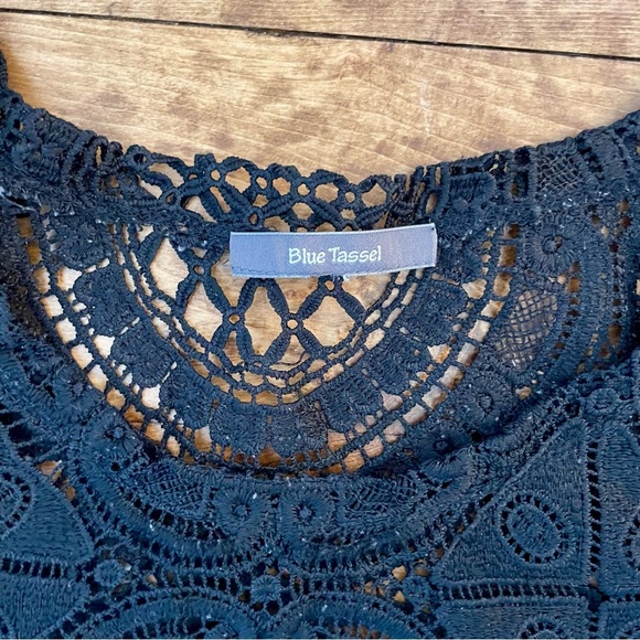 Blue Tassel by Anthropologie Black Lace Blouse - Picture 2 of 6